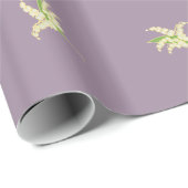Chic Giftwrap, Lilies of the Valley on Mauve Cadeaupapier (Rol Hoek)