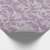 Chic Giftwrap, Lilies of the Valley on Mauve Cadeaupapier (Hoek)