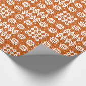 Chic Giftwrap: Welsh Tapestry Pattern, Brick Red Cadeaupapier (Hoek)