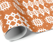 Chic Giftwrap: Welsh Tapestry Pattern, Brick Red Cadeaupapier (Rol Hoek)