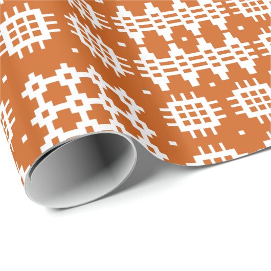 Chic Giftwrap: Welsh Tapestry Pattern, Brick Red Cadeaupapier (Rol Hoek)