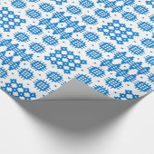 Chic Giftwrap: Welsh Tapestry Pattern, Bright Blue Cadeaupapier (Hoek)