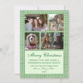 Chic Gingham Christmas Custom 9 Fotocollage Feestdagenkaart (Voorkant)