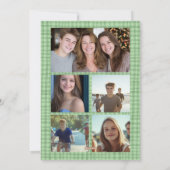 Chic Gingham Christmas Custom 9 Fotocollage Feestdagenkaart (Achterkant)