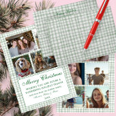 Chic Gingham Christmas Custom 9 Fotocollage Feestdagenkaart