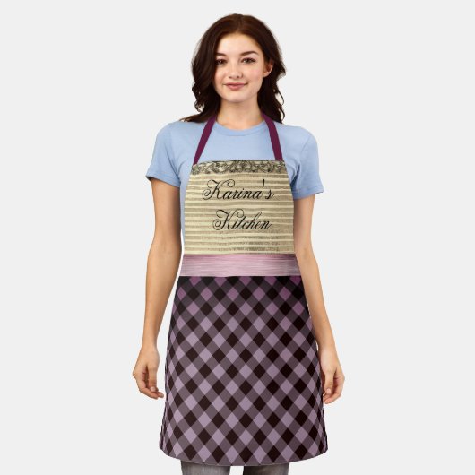 Chic Gingham Colorblock Schort (Gedragen)