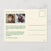 Chic Gingham Green Christmas Custom 3 Foto Feestdagenkaart (Achterkant)