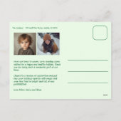 Chic Gingham Green Christmas Custom 3 Foto Feestdagenkaart (Achterkant)