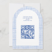 Chic Gingham Modern Custom QR Bat Bar Mitzvah Arch Kaart (Achterkant)