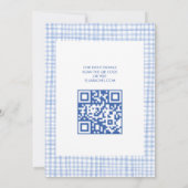 Chic Gingham Modern Custom QR CODE Bat Bar Mitzvah Kaart (Achterkant)