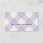 Chic Gingham Purple Bakery QR Photo  Visitekaartje (Voorkant)