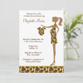 Chic Giraffe Print Baby shower Uitnodiging (Staand voorkant)