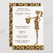 Chic Giraffe Print Baby shower Uitnodiging (Voorkant / Achterkant)