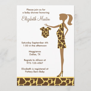 Chic Giraffe Print Baby shower Uitnodiging