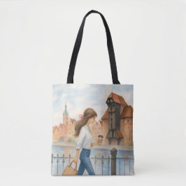 Chic Girl in Gdansk, Polen Tote Bag
