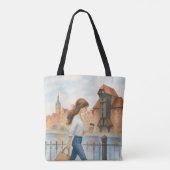 Chic Girl in Gdansk, Polen Tote Bag (Achterkant)