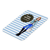 Chic Girl met Denim Jacket en Trousers Mode Magneet (Linkerzijde)