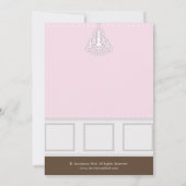 Chic Girl Pink Nursery Decor Baby shower Invite Kaart (Achterkant)