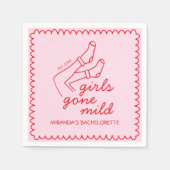 Chic Girls Gone Mild Handgeschreven Bachelorette Servet (Voorkant)