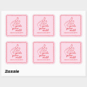 Chic Girls Gone Mild Handgeschreven Bachelorette Vierkante Sticker (Vel)