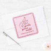 Chic Girls Gone Mild Handgeschreven Bachelorette Vierkante Sticker (Envelop)
