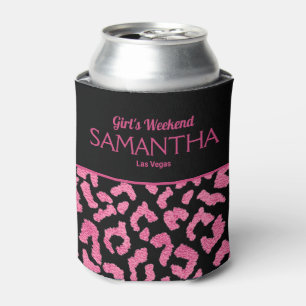 Chic Girls Weekend Pink Leopard Print Blikjeskoeler