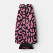 Chic Girls Weekend Pink Leopard Print Flesjeskoeler (Achterkant)
