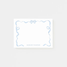 Chic Girly Baby Blue Bow Ribbon Lijst Post-it® Notes