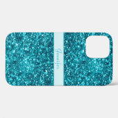 Chic Girly Blue Glitter Name Design Case-Mate iPhone Case (Achterkant (horizontaal))
