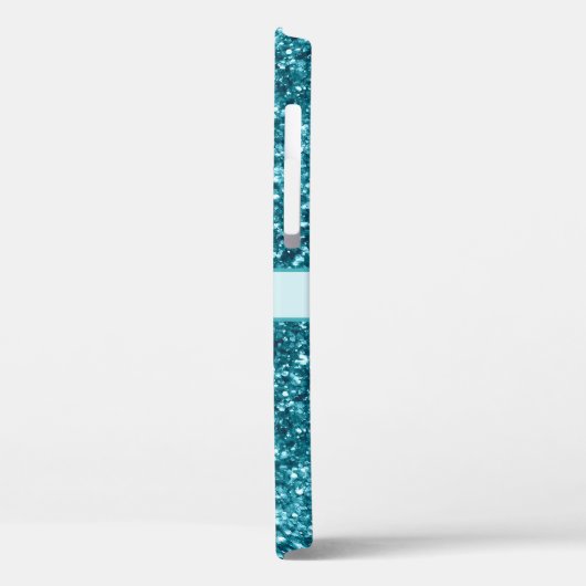 Chic Girly Blue Glitter Name Design Case-Mate iPhone Case (Achterkant / Links)