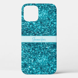 Chic Girly Blue Glitter Name Design Case-Mate iPhone Case