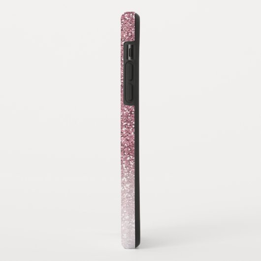 Chic Girly Blush Pink Glitter Ombre Monogram Case-Mate iPhone Case (Achterkant/links)