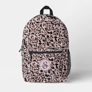 Chic Girly Blush Roze Zwart Goud Leopard Print Bedrukte Rugzak