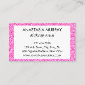 Chic, Girly en Glam Black Hot Pink Glitter Sparkle Visitekaartje (Achterkant)