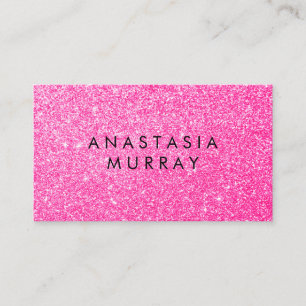 Chic, Girly en Glam Black Hot Pink Glitter Sparkle Visitekaartje