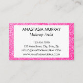 Chic, Girly en Glam Black Hot Pink Glitter Sparkle Visitekaartje (Achterkant)