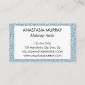 Chic, Girly en Glam Blue Silver Glitter Sparkles Visitekaartje (Achterkant)