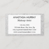 Chic, Girly en Glam Grey Silver Glitter Sparkles Visitekaartje (Achterkant)