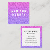 Chic, Girly en Glam Lila Paars Glitter Ombre Vierkante Visitekaartje (Voorkant / Achterkant)