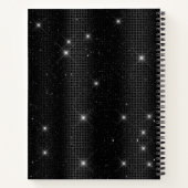 Chic girly faux Silver glitter blauwgroen monogram Notitieboek (Achterkant)