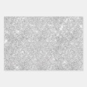 Chic girly faux Silver glitter zwart roze monogram Inpakpapier Vel (Voorkant 3)