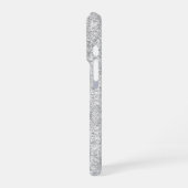 Chic girly faux Silver glitter zwart roze monogram iPhone Hoesje (Linkerkant)