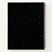 Chic girly faux Silver glitter zwart roze monogram Notitieboek (Achterkant)