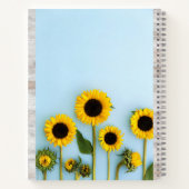 Chic Girly Floral Yellow Sunflower Cute Gray Notitieboek (Achterkant)