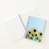 Chic Girly Floral Yellow Sunflower Cute Gray Notitieboek (Binnen)