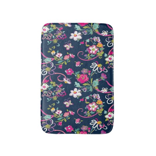Chic Girly Flowers Badmat (Voorkant Verticaal)