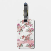  Chic Girly Flowers-Personalized Bagagelabel (Achterkant verticaal)