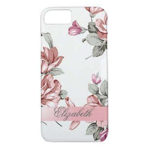  Chic Girly Flowers-Personalized iPhone 8/7 Hoesje