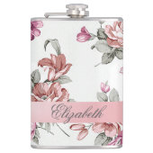  Chic Girly Flowers-Personalized Heupfles (Voorkant)