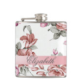 Chic Girly Flowers-Personalized Heupfles (Voorkant)